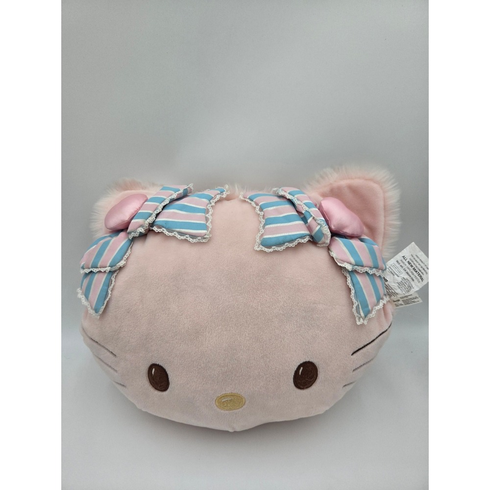 Sanrio Hello Kitty Charmmy Kitty Reversible Plush Pillow Pink White Striped Bows